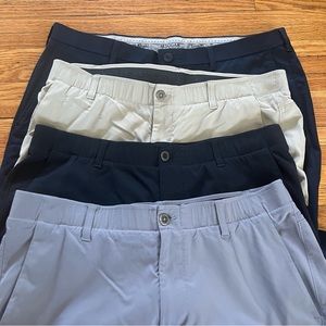 Lot of 4 Mens pants 38x34 Under Armour Haggar showdown casual Preowned